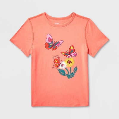Kids' Adaptive Short Sleeve Graphic T-shirt - Cat & Jack™ Dark Peach ...