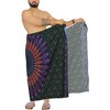 LA LEELA Men's Sarong Beach Cover Ups Wraps One Size Ebony Mandala - 4 of 4