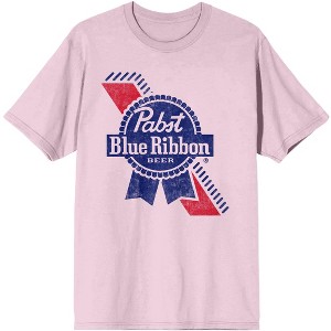 Pabst Blue Ribbon Label Men's Cradle Pink T-shirt - 1 of 2