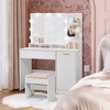 VASAGLE Vanity Desk with Mirror and Lights, 43.3-Inch Wide Makeup Vanity with Upholstered Vanity Stool, Dimmable LED Lights, Cloud White - 2 of 4