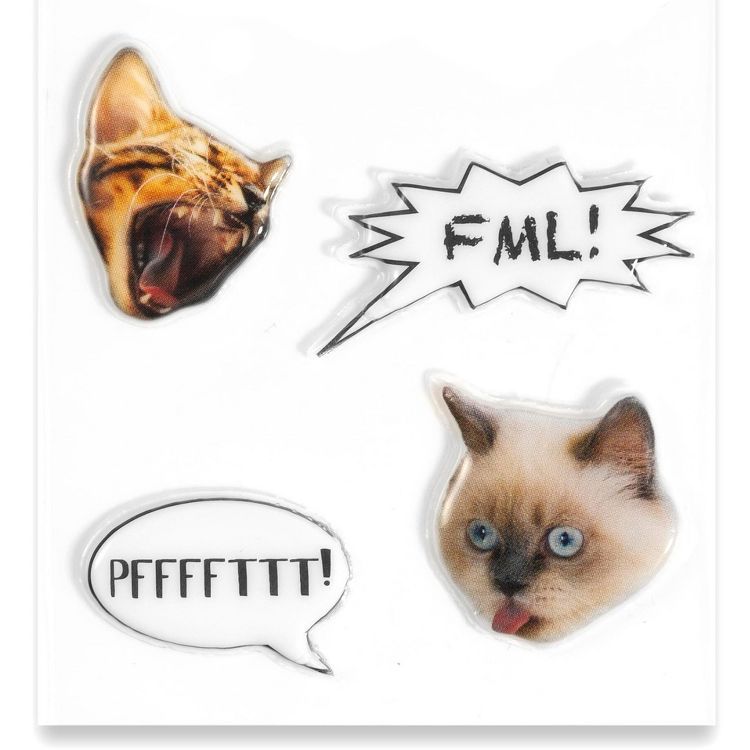 Underground Toys Puffy Adorable Cat Stickers For Note Book & Journal Decorations - Sheet of 20, 2 of 7