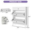 Slim White Shoe Storage Cabinet with 2 Flip Drawer Adjustable or Removable Hidden Shoe Rack Free Standing Shoe Cabinet Organizer - 2 of 4