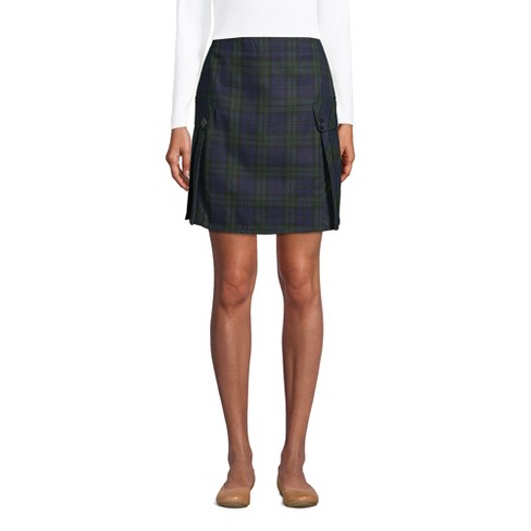 School Uniform Young Women's Side Pleat Plaid Skort Above the Knee - image 1 of 2