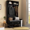 CAVINAS Hall Tree with Bench and Shoe Rack Modern Coat Rack with Shelves, 4 Hooks, Soft Cushion for Hallway - 2 of 4