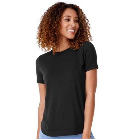 Jockey Women's Everactive Short Sleeve Crew Neck Tee M Black : Target