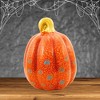 Transpac 7.0 Inch Orange Speckled Pumpkin Halloween Figurine , Portable Halloween Decor Fall Harvest (1PC) - 2 of 4