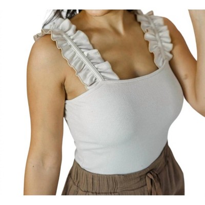 Women's Romantic Style Ribbed Bodysuit - entro
