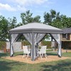 TiramisuBest 11'x11' Outdoor Pop-Up Gazebo,Removable Zipper Netting & 2-Tier Soft Top for Patio/Backyard/Garden/Camping (Coffee) - 2 of 4