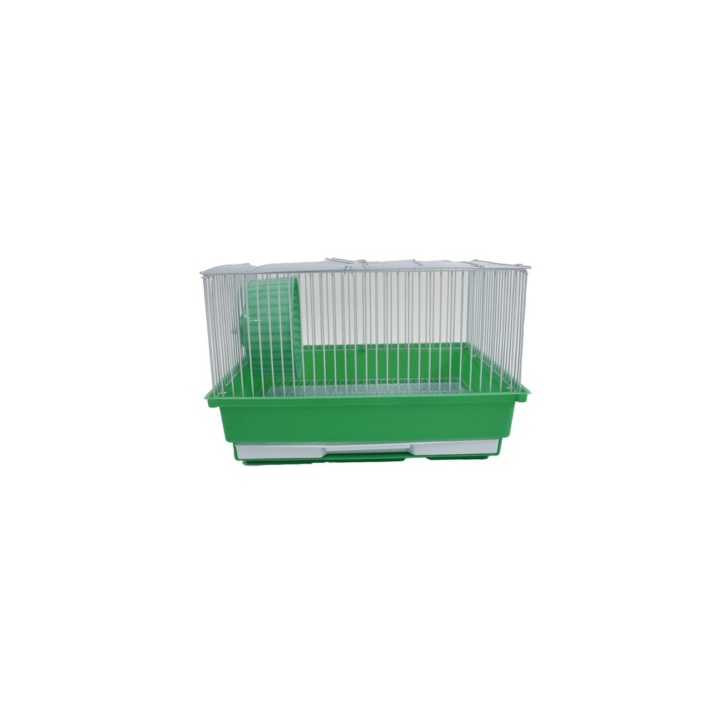 Photos - Pet Carrier / Crate A&E Cage Company Gerbil, Mouse, Hamster and Rat Small Cage with Wheel - Green 