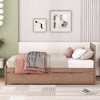 Modern Twin Size Platform Bed Frame With Trundle Solid Wood Slats No Box Spring Needed For Bedroom Guest Room - 2 of 4