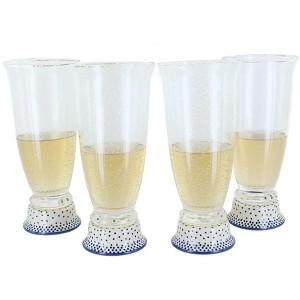 Blue Rose Polish Pottery P002 Set of 4 Maf Beer Glasses - 1 of 1