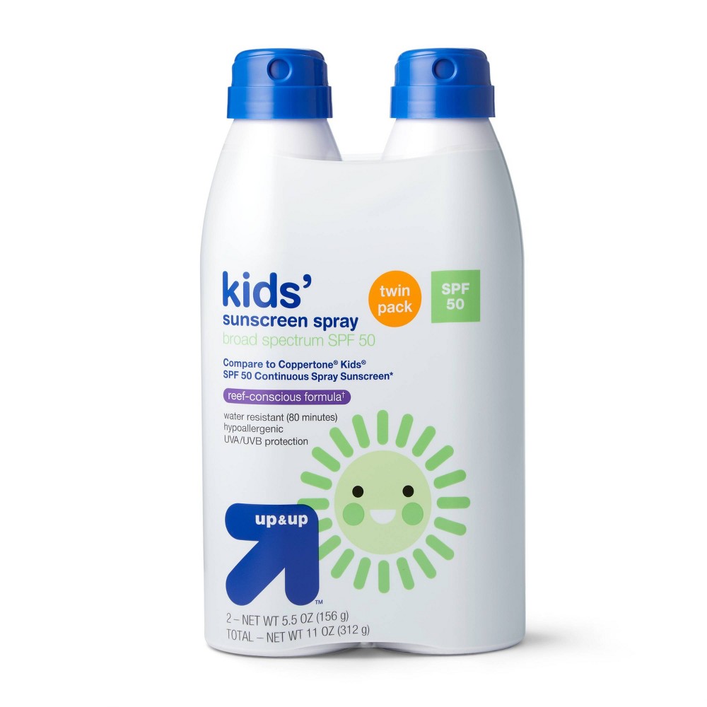 Photos - Cream / Lotion Kids' Sunscreen Spray Twin Pack - SPF 50 - 11oz/2pk - up & up™