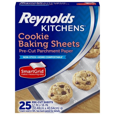 Reynolds Kitchens Cookie Baking Sheets Pre-Cut Parchment Paper - 25ct/33.33 sq ft