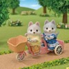Calico Critters Husky Brother & Sister's Tandem Cycling Set, Dollhouse Playset with Figures and Accessories - 2 of 4