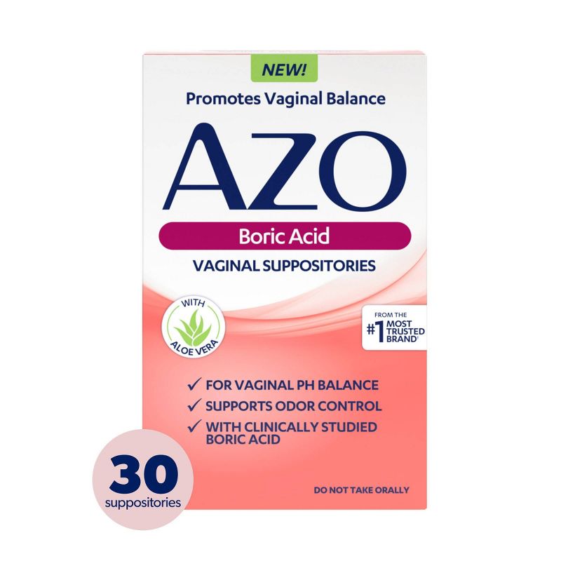 AZO Boric Acid with Aloe Vaginal Insert Washes - 30ct, 1 of 10