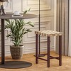 26.3" Handwoven Seagrass Adjustable Bar Stools with Solid Rubberwood Legs, Set of 3 for Kitchen Island, Breakfast Nook, or Caf¨¦ - 2 of 4