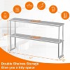 Stainless Steel Double Overshelf, Commercial Double Deck Overshelf, Height Adjustable 2-Tier Overshelf for Kitchen, Restaurant, Workshop, Prep - 2 of 4