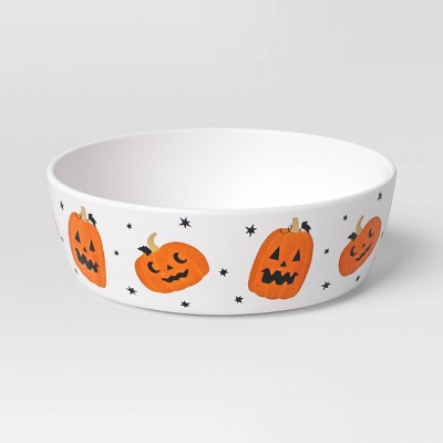 29 fl oz Halloween Bamboo and Melamine Pumpkins Cereal Bowl White - Hyde and EEK! Boutique™