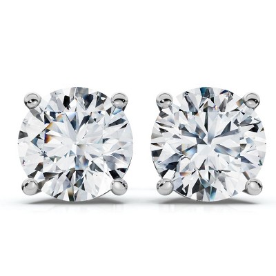 Pompeii3 1Ct TW Round Diamond Studs 14k Gold Lab Created
