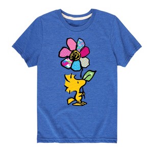 Boys' - Peanuts - Woodstock With Flower And Pattern Short Sleeve Graphic T-Shirt - 1 of 4