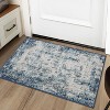 Modern Abstract Rug Blue Shag Plush Low Pile Doormat Soft Non Shedding Fade Stain Resistant Contemporary Carpet for Doorway Bathroom - 3 of 4