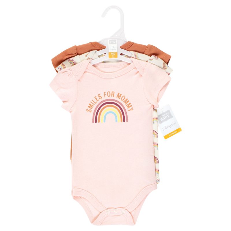 Hudson Baby Infant Girl Cotton Bodysuits, Sunshine Rainbows, 2 of 6