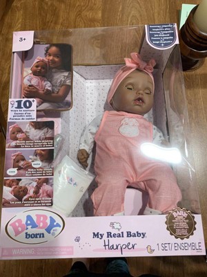 Baby Born My First Baby Doll Harper - Muñeca de bebé realista de cuerpo  suave para niños de 1 año en adelante, ojos abiertos y cerrados, muñeca  bebé