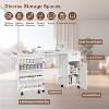 Folding Sewing Machine Table with Storage Shelves and Sliding Drawer - 3 of 4