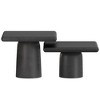 Cast Aluminum 2-Piece Coffee Table Set with Square Tabletops, Graphite and Nickel Finish, Ideal for Living Room or Family Room - 2 of 4