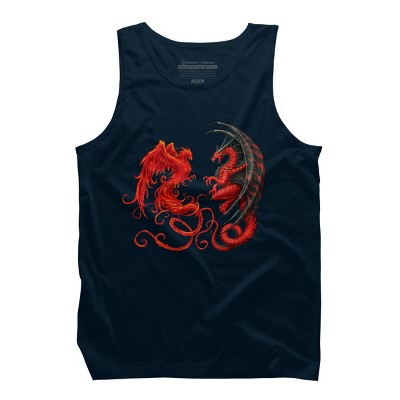 Men's Design By Humans Phoenix vs Dragon By chriskar Tank Top