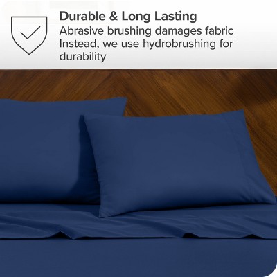 Dark Blue Hypoallergenic Microfiber Standard Pillowcases Set