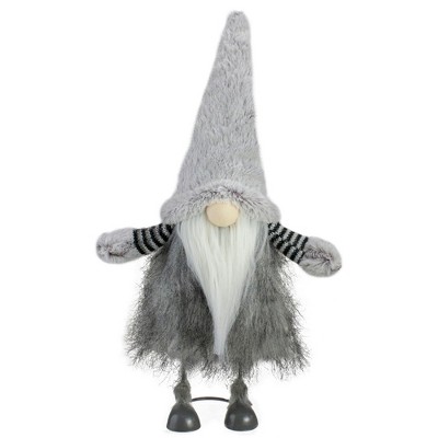 Northlight 17" Beige, Gray, and White Bouncing Gnome Christmas Decoration