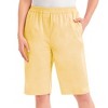 Collections Etc Stretch Twill Elastic Waist Pull-On Bermuda Shorts - 2 of 4