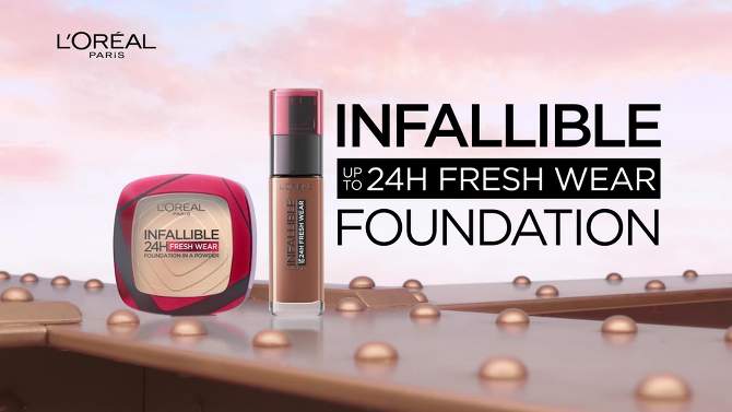 L'Oreal Paris Infallible 24HR Fresh Wear Foundation with SPF 25 - 1 fl oz, 2 of 12, play video
