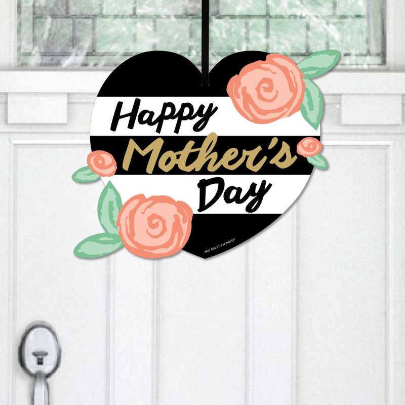 Big Dot of Happiness Best Mom Ever - Hanging Porch Mother's Day Party Outdoor Decorations - Front Door Decor - 1 Piece Sign, 1 of 9
