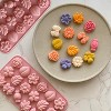 JDICTION 2PCS Pink Flower Silicone Molds - Daisy Tulip Chocolate Molds, Bow Leaf Shapes for Jello, Pudding, Soap, Cookies & Dessert Making - 4 of 4