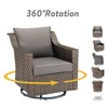 POCASSY 4 Pieces Rattan Patio Furniture Set, Patio Sofa Set with Patio Swivel Chair and Ottoman, Brown Wicker Furniture Ideas for Porch Deck - 4 of 4