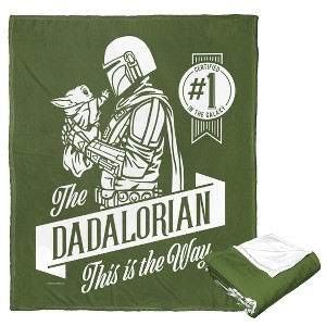 Disney Star Wars The Mandalorian Dadalorian Silk Touch Throw Blanket 50x60 Inches - 1 of 3