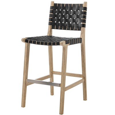 New Pacific Direct Marco Faux Leather Counter Stool Drift Wood Frame