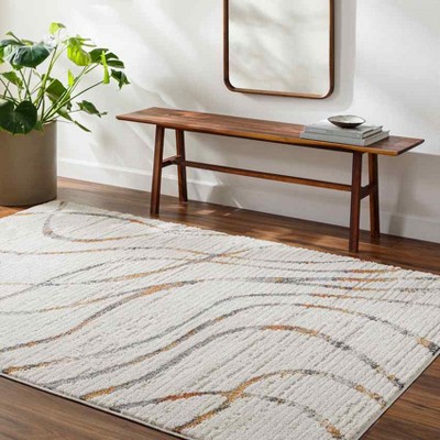 Nakeia Light Beige and Gray Synthetic Rectangular Area Rug 2' x 2'11"