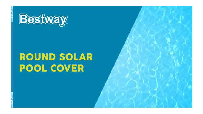 Bestway Flowclear 18 Foot Round Solar Heat Secure Pool Cover for Above Ground Swimming Pools with Storage Bag, Blue (Cover Only), 2 of 8, play video