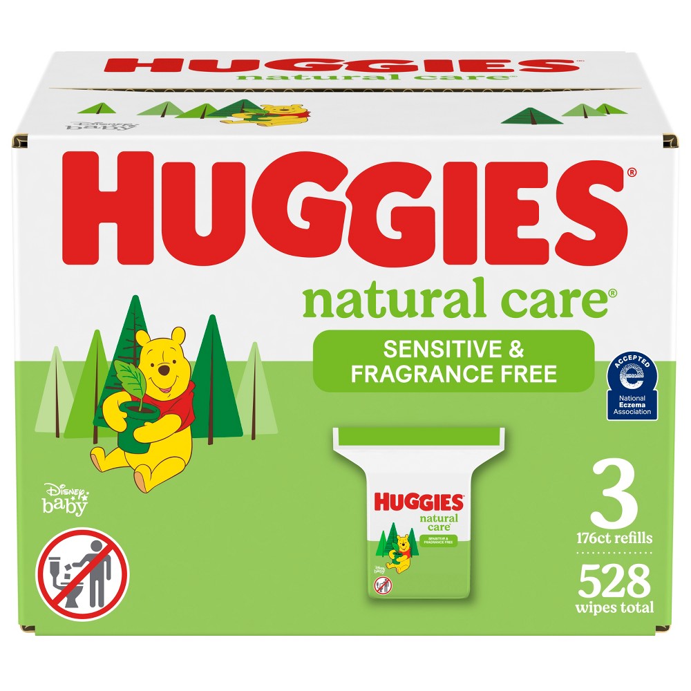 Photos - Baby Hygiene Huggies Natural Care Sensitive Unscented Baby Wipes - 528ct 