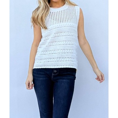 Women's Hollowed Out Buttoned Tank Top - And The Why