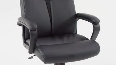 ErgoExecutive High Back Black Leather & Mesh Swivel Chair with Arms