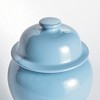 Plum & Post Koa Wide Lidded Ginger Jar Small - Blue Ceramic Handcrafted - 4 of 4