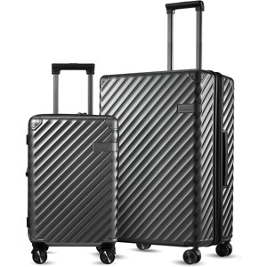 LUGGEX Luggage with Spinner Wheels, Polycarbonate Expandable Suitcase, 2 Piece Set(20/27), Charcoal Metallic - 1 of 4