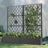 PexFix 72 in. H x 35 in. W Black Metal Rectangle Wall Planter Box with Trellis for Climbing Plants - 2 of 4