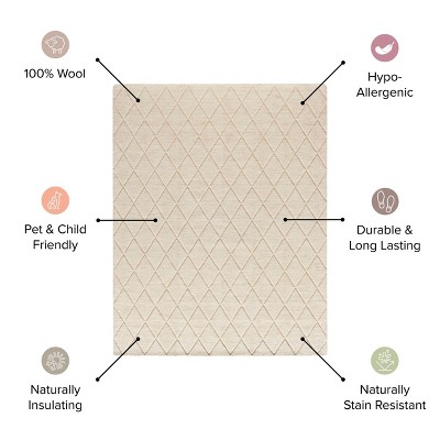 Handmade Gray Wool Geometric Rectangular Area Rug 5' x 7'