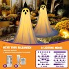 Joyfy 2 Packs 55'' Halloween Outdoor Decoration, Light Up Standing Ghost with Witch Hat & Remote Control for Yard Porch Lawn Decor, Haunted House Prop - 3 of 4