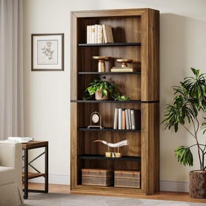 Tribesigns 74.4'' Tall Bookcase, 7 Tiers Wood Open Bookshelf for Home Office - 1 of 4